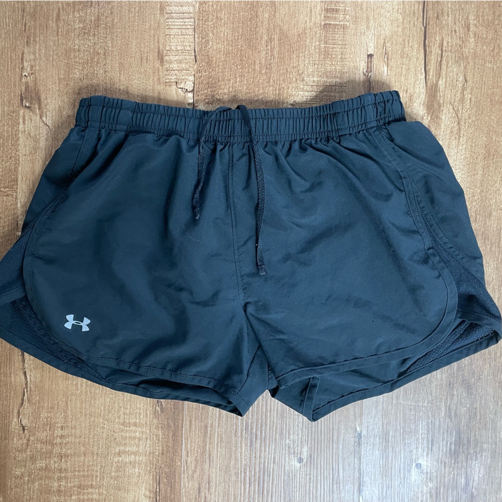 Under Armor Black Semi-Fitted Athletic Shorts